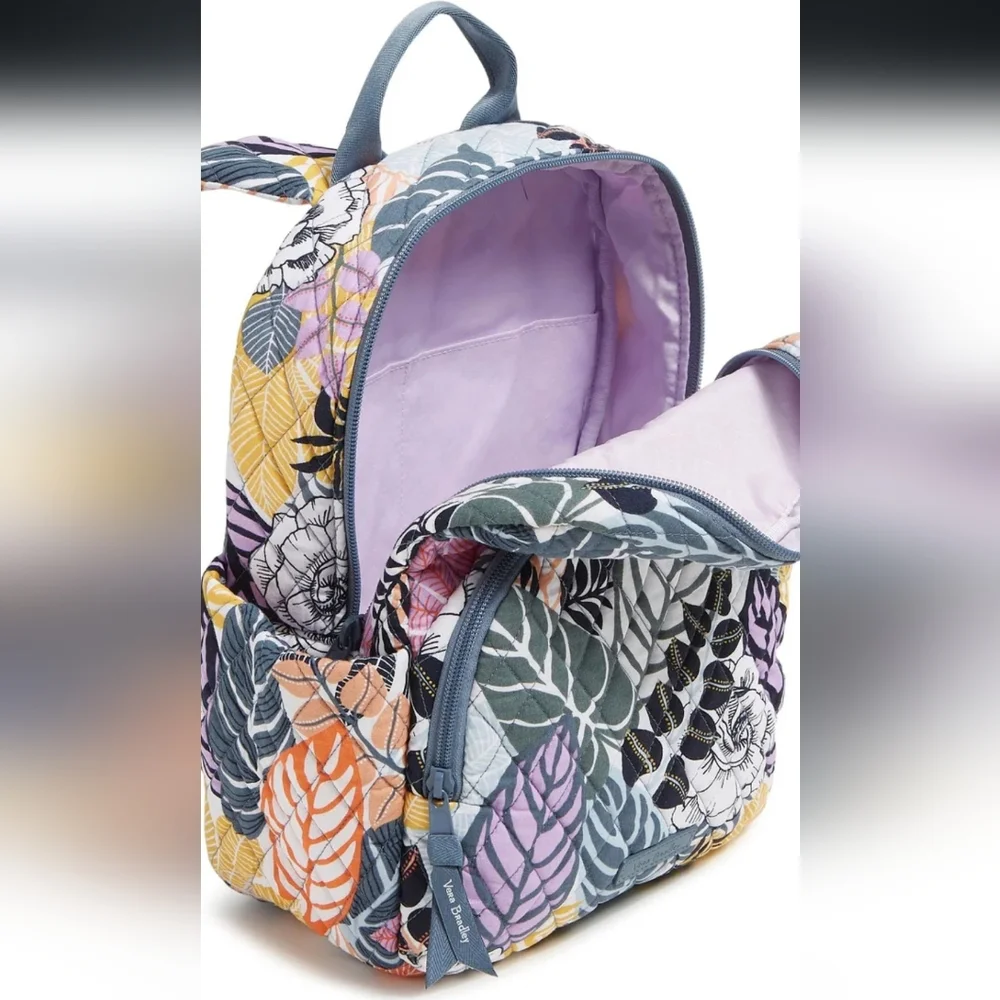 NWT Vera Bradley Floral Quilted Women's Backpack - Picture 3 of 4